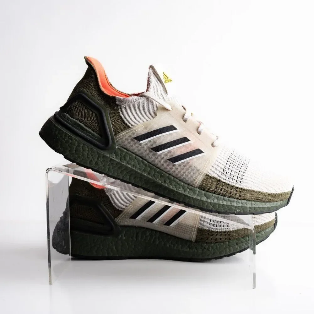 Adidas Ultra Boost 19 Mens Athletic Sneakers olive Green beige US 8.5 EU 42 New